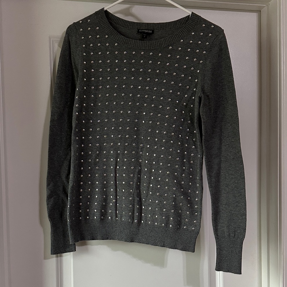 Express Gray Studded Women's Sweater - Size S